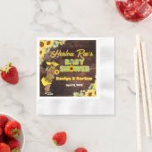 黄色ひま素朴わり赤ちゃんシャワー赤ちゃん女の子 縁ありカクテルナプキン (インサイチュ)