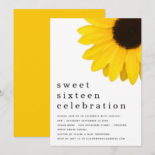黄色ひま素朴わりSweet sixteen招待状 招待状