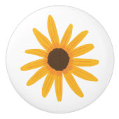 黄色ひま絵を描花セラミックノブ セラミックノブ (正面)