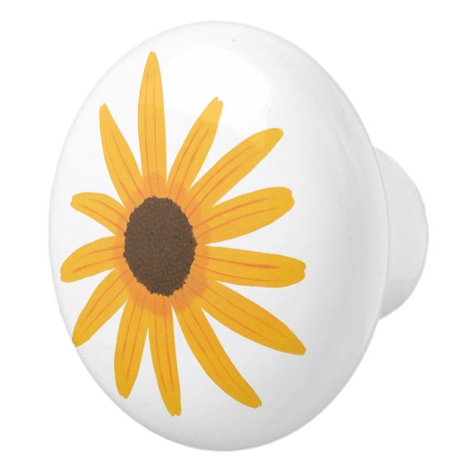 黄色ひま絵を描花セラミックノブ セラミックノブ (右)