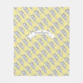 黄色または任意の色Choo Chooトレインパターン フリースブランケット