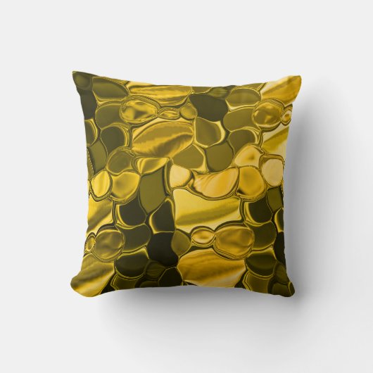 黄色または金ゴールドのカラーピースは金ゴールドメタルに見える クッション (正面)