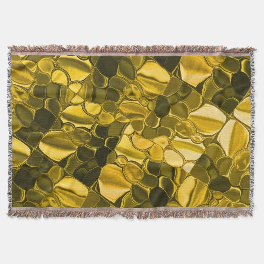 黄色または金ゴールドのカラーピースは金ゴールドメタルに見える スローブランケット (正面)