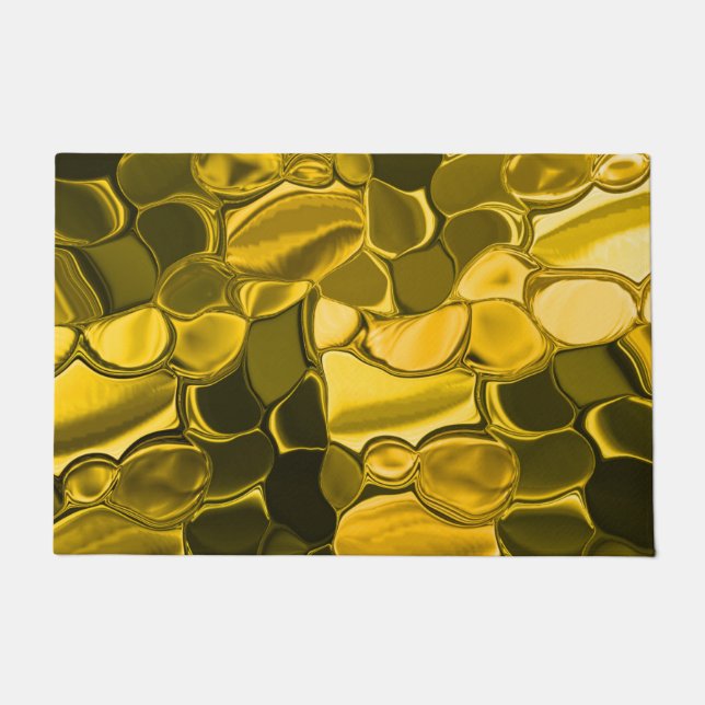 黄色または金ゴールドのカラーピースは金ゴールドメタルに見える ドアマット (正面)