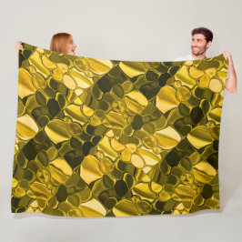 黄色または金ゴールドのカラーピースは金ゴールドメタルに見える フリースブランケット