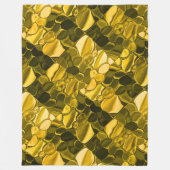 黄色または金ゴールドのカラーピースは金ゴールドメタルに見える フリースブランケット (正面)