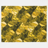 黄色または金ゴールドのカラーピースは金ゴールドメタルに見える フリースブランケット (正面(横))