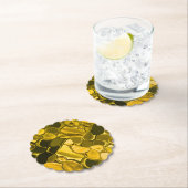 黄色または金ゴールドのカラーピースは金ゴールドメタルに見える ペーパーコースター (インサイチュ)