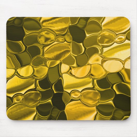 黄色または金ゴールドのカラーピースは金ゴールドメタルに見える マウスパッド (正面)