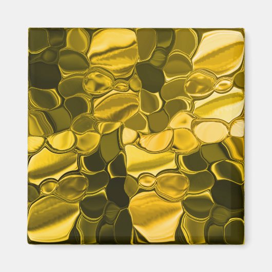 黄色または金ゴールドのカラーピースは金ゴールドメタルに見える マグネット (正面)