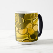 黄色または金ゴールドのカラーピースは金ゴールドメタルに見える モーフィングマグカップ (正面右)