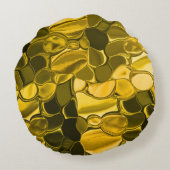 黄色または金ゴールドのカラーピースは金ゴールドメタルに見える ラウンドクッション (裏面)