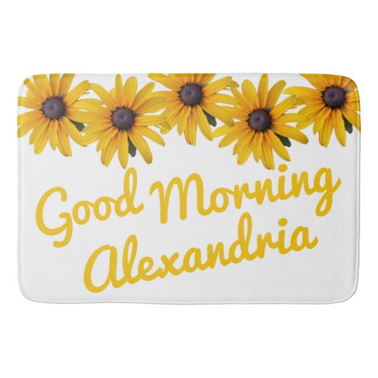 黄色やる気を起こさせるの花の写真名 バスマット (正面)