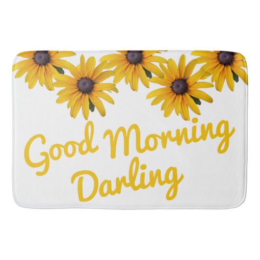 黄色やる気を起こさせる花写真花風呂マット バスマット (正面)