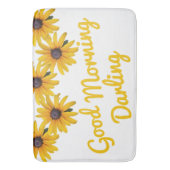 黄色やる気を起こさせる花写真花風呂マット バスマット (正面縦)