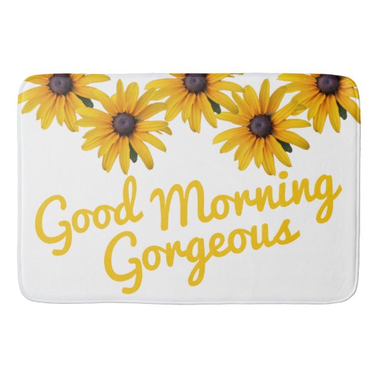 黄色やる気を起こさせる花写真花風呂マット バスマット (正面)