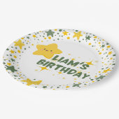 黄色よくはしゃぐ星テーマキッドパーティープレート ペーパープレート (アングル)
