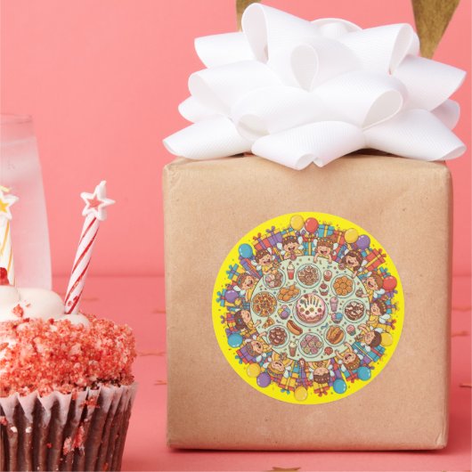 黄色をテーマにした子供用の妖精の衣装パーティー ラウンドシール (パーティー)