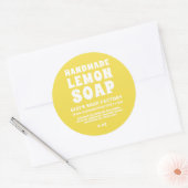 黄色をモダン照らす手作りのレモン石鹸 ラウンドシール (封筒)