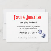 黄色を結婚しているハートラスベガスの王及び女王 セーブザデート (裏面)