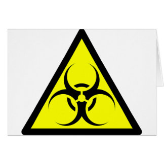 黄色を警告する生物危険または生物学的災害［有害物質］の印の記号