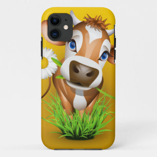 黄色を超えた草のジャージー牛 iPhone 11 ケース