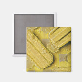 黄色アイスクリームコーンポピュシクル マグネット (正面/裏面)