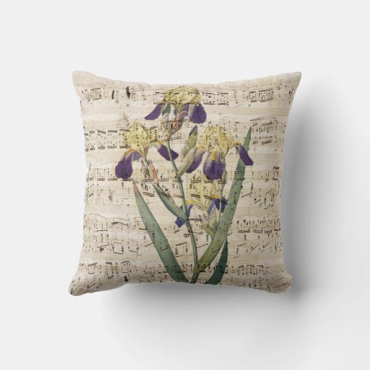 黄色アイリス音楽 クッション (裏面)