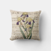 黄色アイリス音楽 クッション (正面)