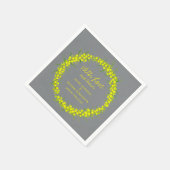 黄色アカシア春の花グレ結婚イのナプキン スタンダードカクテルナプキン (角)