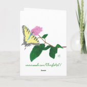 黄色アゲハチョウ考え蝶のYouカード カード (裏面)