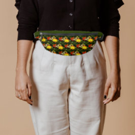 黄色アゲハチョウ蝶オンフラワー ファニーパック