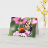 黄色アゲハチョウ蝶グリーティングカード カード (黄色い花)
