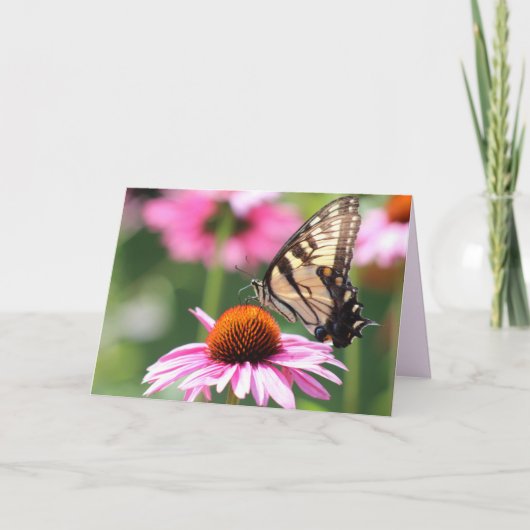 黄色アゲハチョウ蝶グリーティングカード カード (正面)