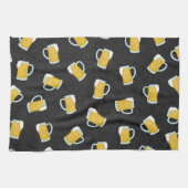 黄色アートモダン黒ウォーター色のビアスタイン キッチンタオル (横)