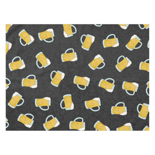 黄色アートモダン黒ウォーター色のビアスタイン テーブルクロス (正面(横))