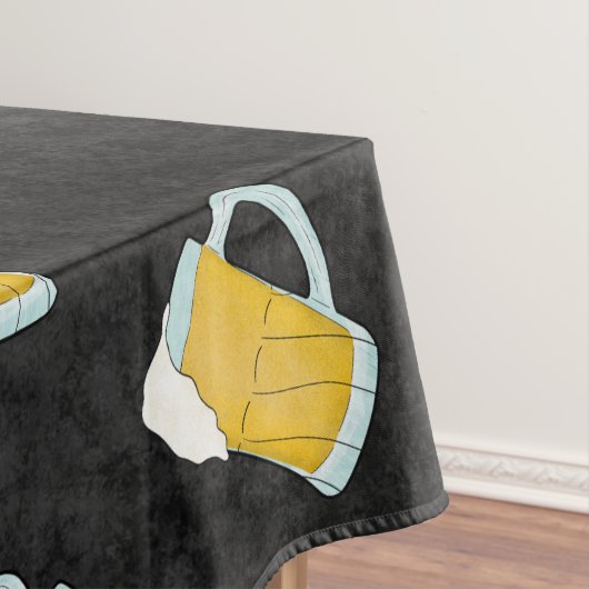 黄色アートモダン黒ウォーター色のビアスタイン テーブルクロス (インサイチュ)