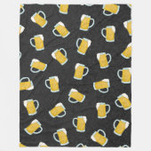 黄色アートモダン黒ウォーター色のビアスタイン フリースブランケット (正面)