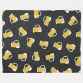 黄色アートモダン黒ウォーター色のビアスタイン フリースブランケット (正面(横))