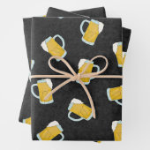 黄色アートモダン黒ウォーター色のビアスタイン ラッピングペーパーシート (インサイチュ)