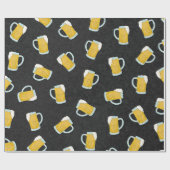 黄色アートモダン黒ウォーター色のビアスタイン ラッピングペーパー (フラット)