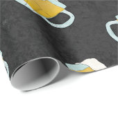 黄色アートモダン黒ウォーター色のビアスタイン ラッピングペーパー (ロールコーナー)