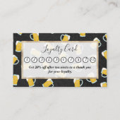 黄色アートモダン黒ウォーター色のビアスタイン ロイヤリティカード (正面)