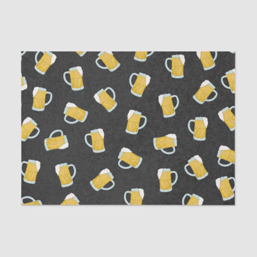 黄色アートモダン黒ウォーター色のビアスタイン 薄葉紙 (正面)