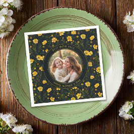 黄色エレガントいキンポウゲ花お母さんの日 スタンダードカクテルナプキン