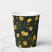 黄色エレガントいキンポウゲ花お母さんの日 紙コップ (裏面)