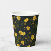 黄色エレガントいキンポウゲ花お母さんの日 紙コップ (正面)