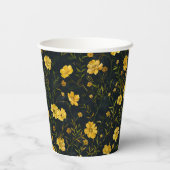 黄色エレガントいキンポウゲ花お母さんの日 紙コップ (裏面)