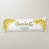 黄色エレガントとオレンジの花 ボディピロー (裏面)