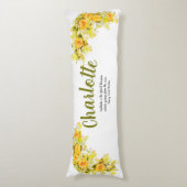 黄色エレガントとオレンジの花 ボディピロー (正面縦)